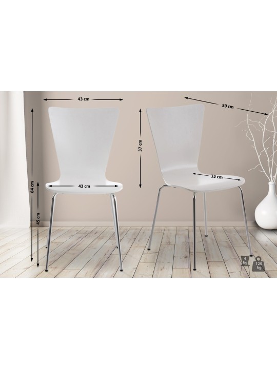 Stolička pre návštevníkov Aaron, biela