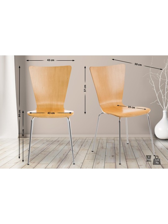 Stolička pre návštevníkov Aaron, prírodná