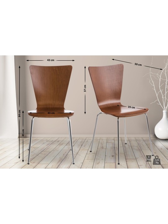 Stolička pre návštevníkov Aaron, hnedá