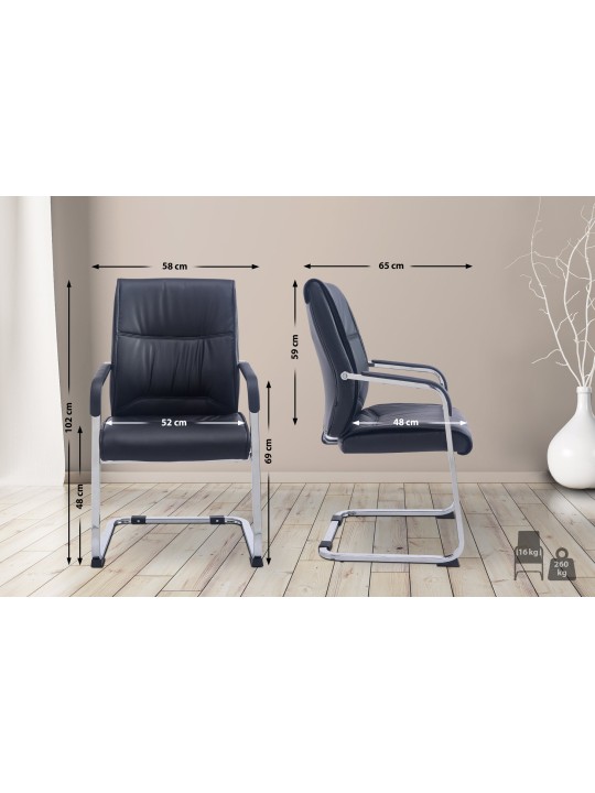 XL stolička pre návštevníkov Anubis, čierna XL stolička pre návštevníkov Anubis, čierna