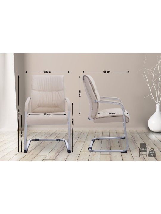 XL stolička pre návštevníkov Anubis, krémová XL stolička pre návštevníkov Anubis, krémová