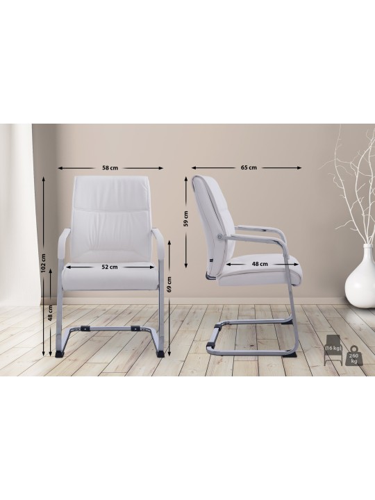 XL stolička pre návštevníkov Anubis, biela XL stolička pre návštevníkov Anubis, biela