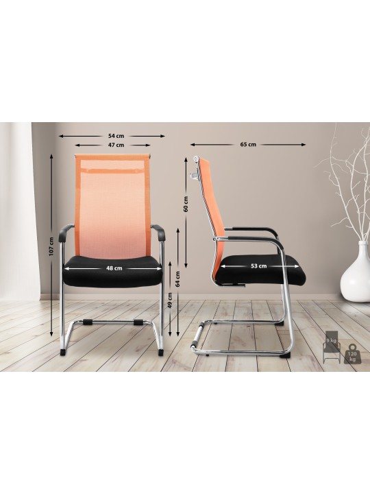 Kreslo pre návštevníkov Brenda, oranžová