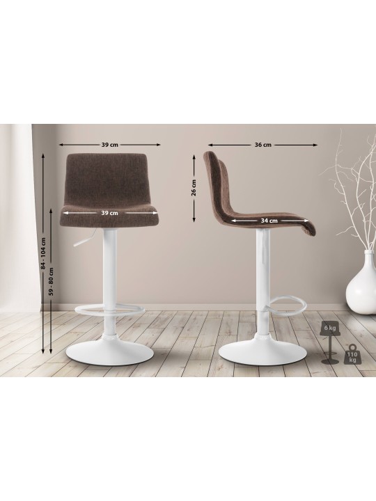 Barová stolička Hoover látka W, hnedá