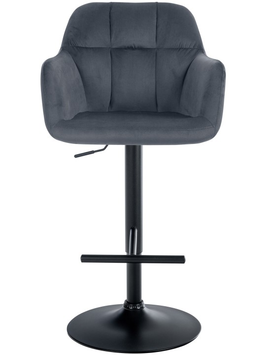 Barová stolička Natoma velvet, tmavosivá