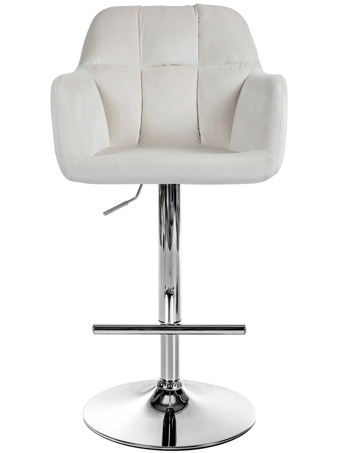 Barová stolička Natoma velvet chrome, krémová