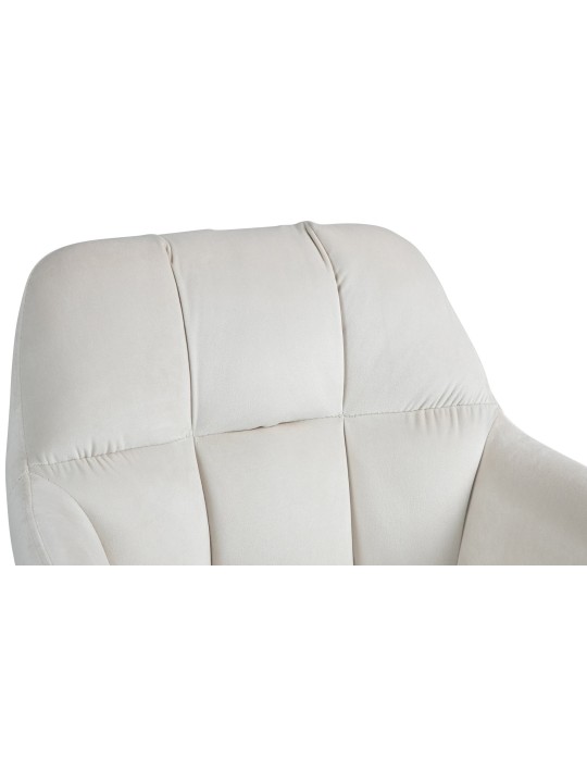 Barová stolička Natoma velvet chrome, krémová