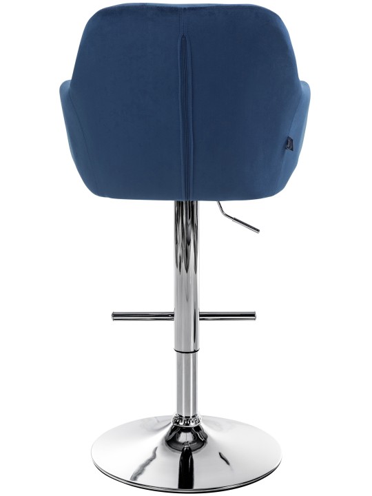 Barová stolička Natoma velvet chrome, modrá