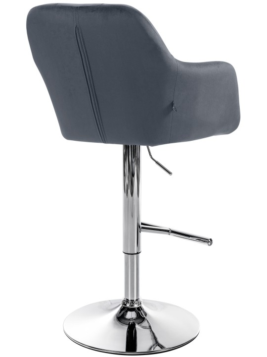 Barová stolička Natoma velvet chrome, tmavosivá