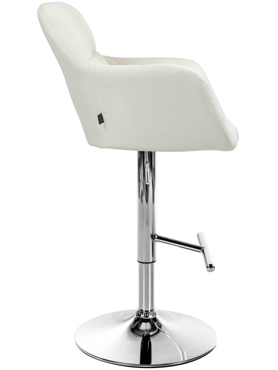 Barová stolička Natoma látka chróm, krémová