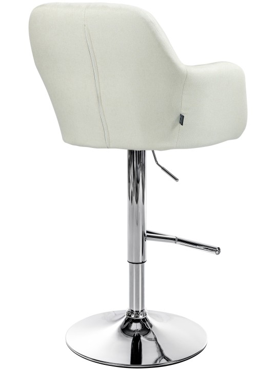 Barová stolička Natoma látka chróm, krémová