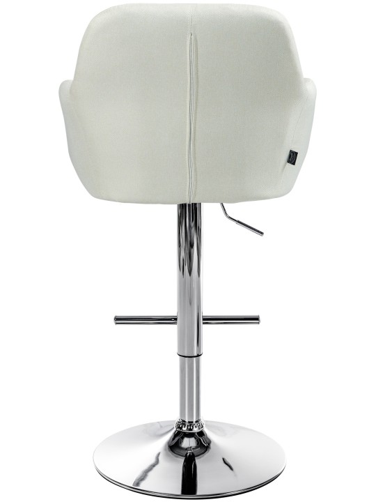 Barová stolička Natoma látka chróm, krémová