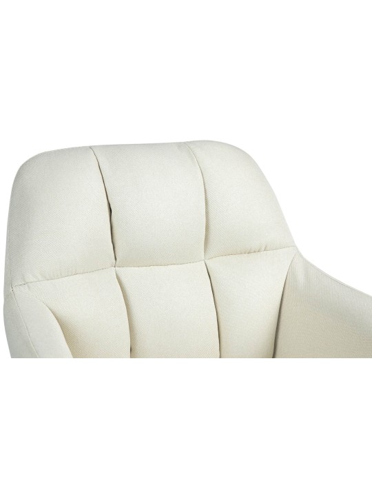 Barová stolička Natoma látka chróm, krémová