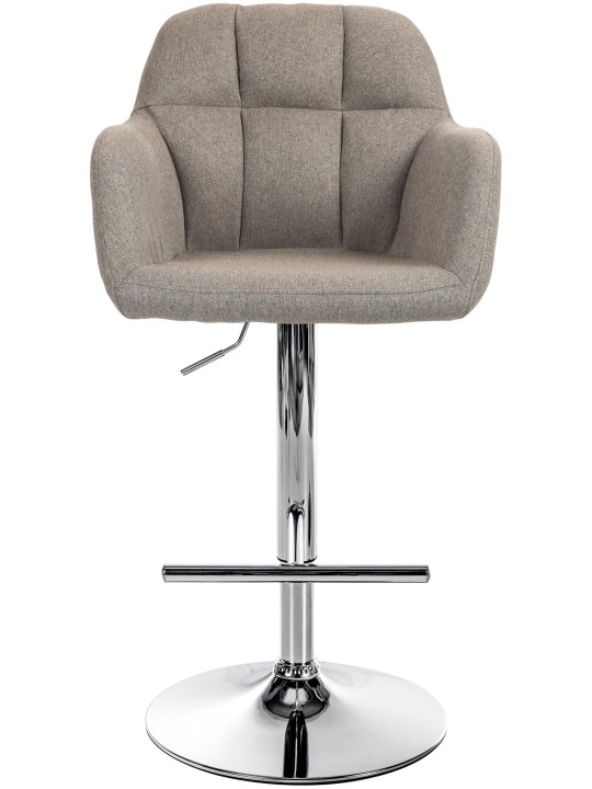 Barová stolička Natoma látka chróm, šedohnedá