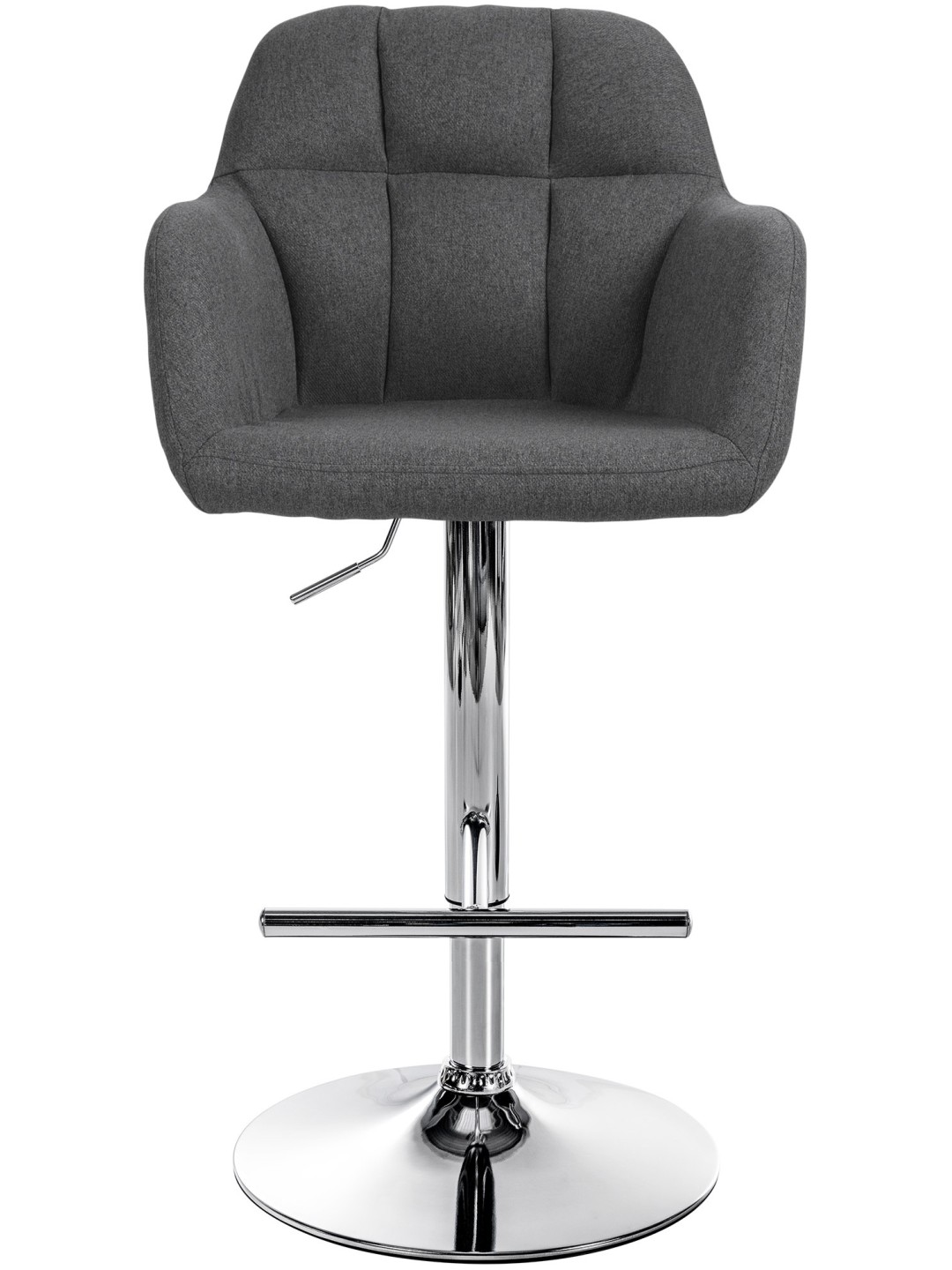 Barová stolička Natoma látka chróm, tmavosivá