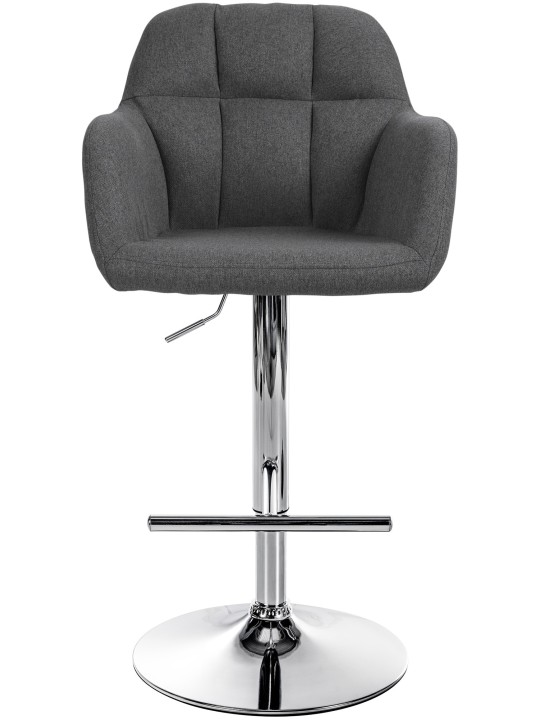 Barová stolička Natoma látka chróm, tmavosivá
