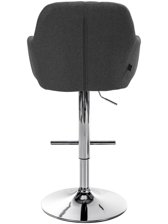 Barová stolička Natoma látka chróm, tmavosivá