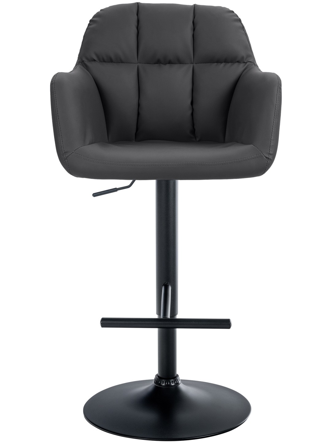 Barová stolička Natoma z umelej kože, čierna