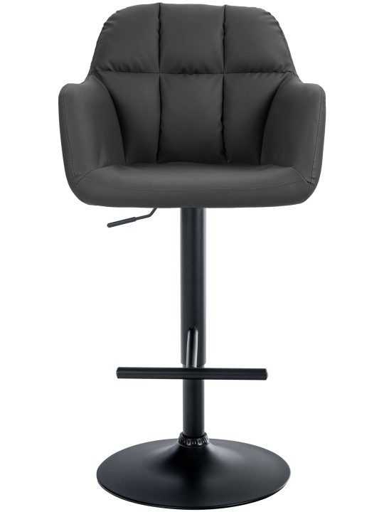 Barová stolička Natoma z umelej kože, čierna