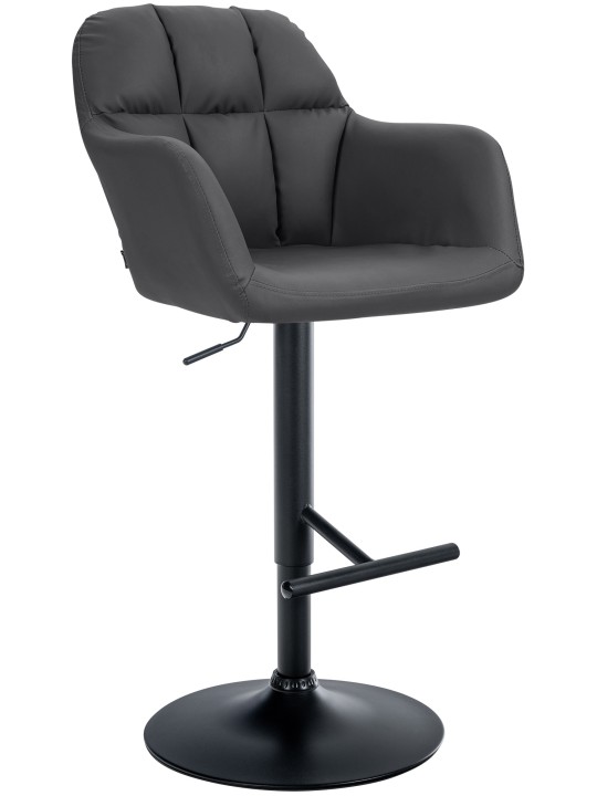 Barová stolička Natoma z umelej kože, čierna