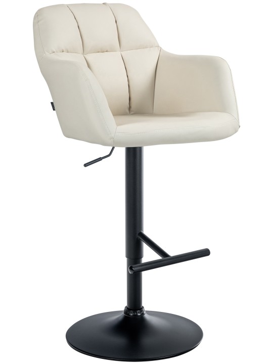 Barová stolička Natoma z umelej kože, krémová