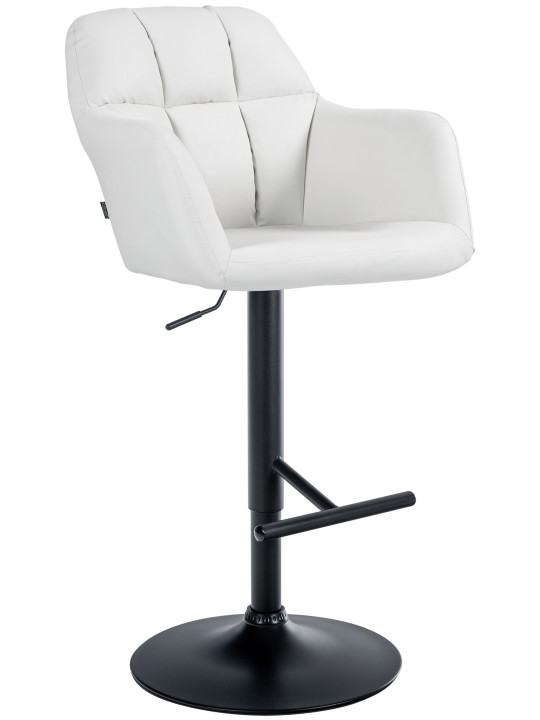 Barová stolička Natoma z umelej kože, biela