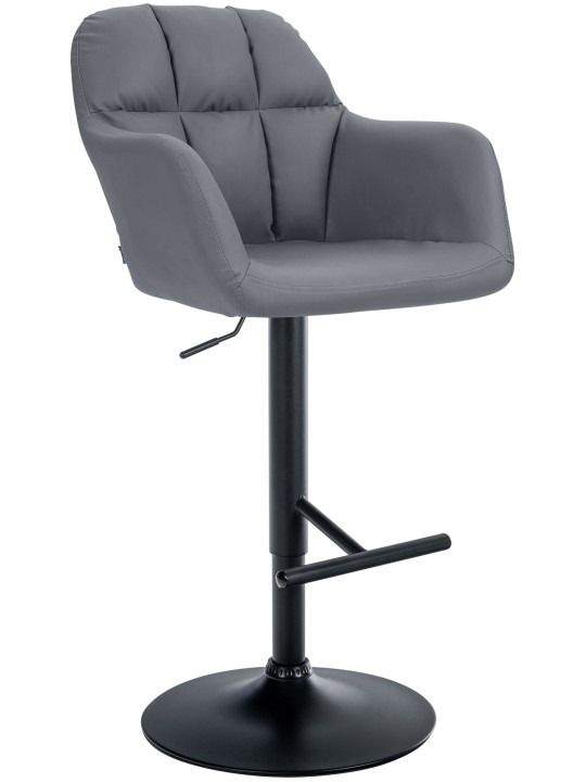 Barová stolička Natoma z umelej kože, sivá
