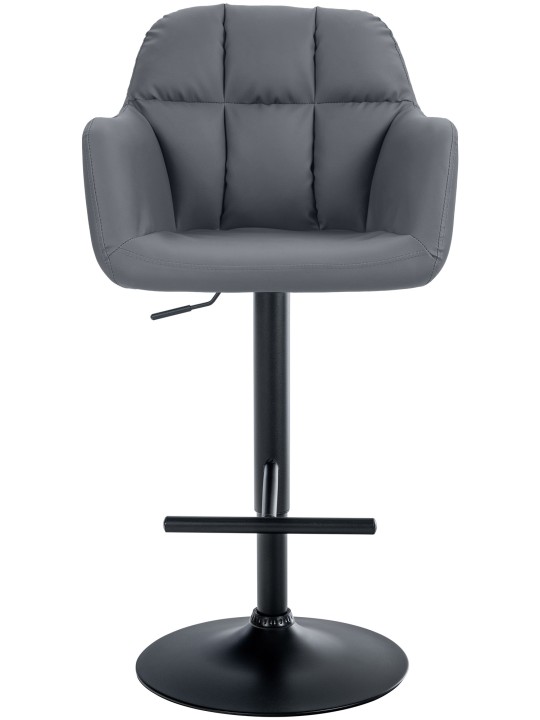 Barová stolička Natoma z umelej kože, sivá