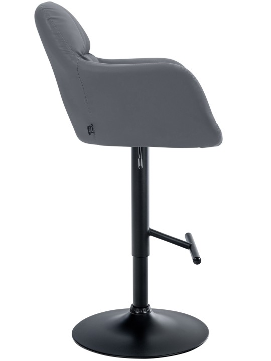Barová stolička Natoma z umelej kože, sivá