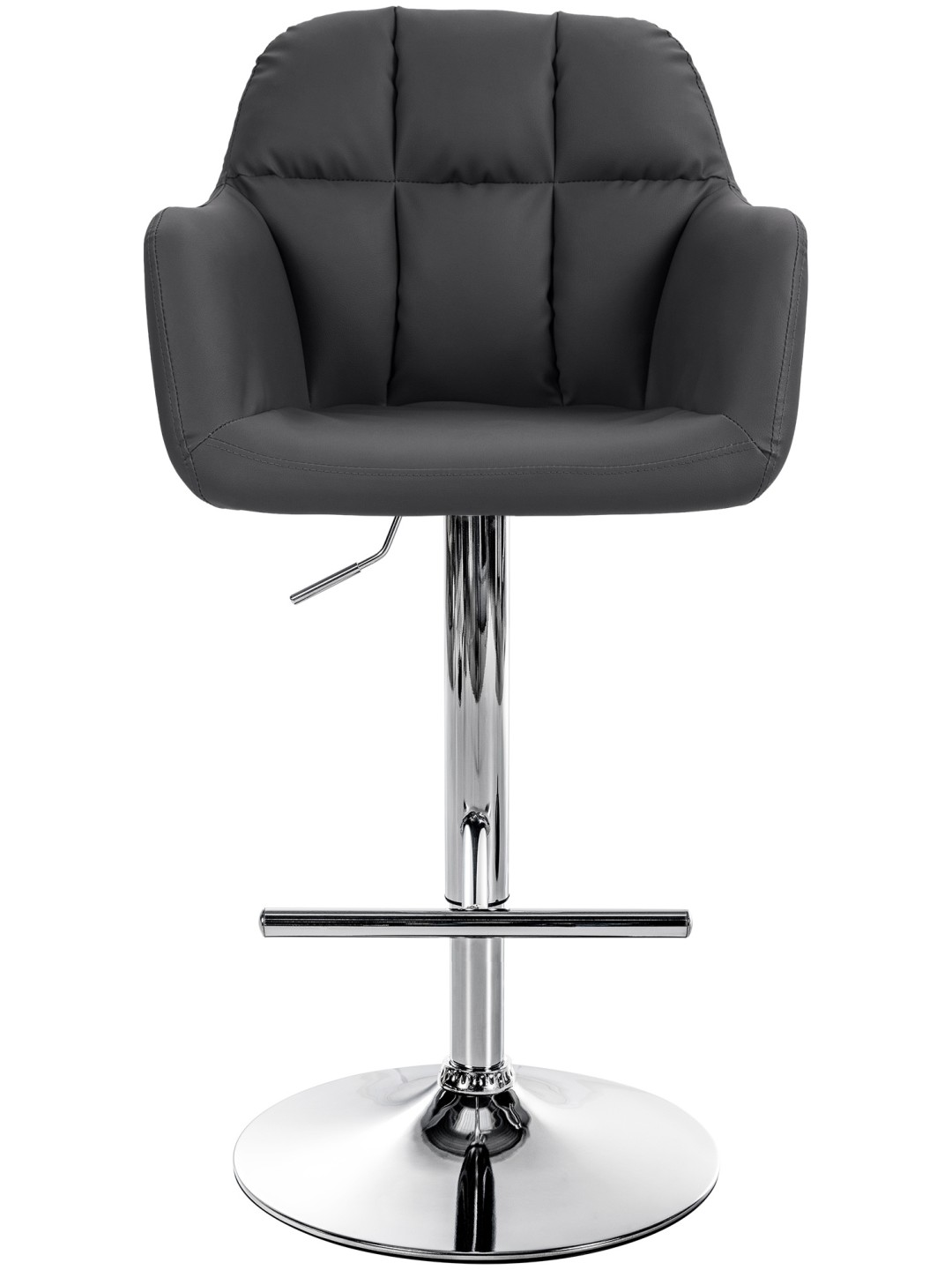 Barová stolička Natoma umelá koža chróm, čierna