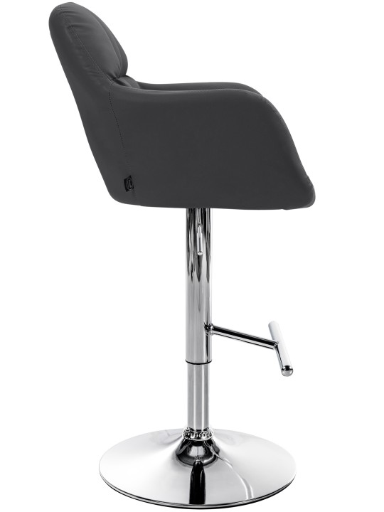 Barová stolička Natoma umelá koža chróm, čierna