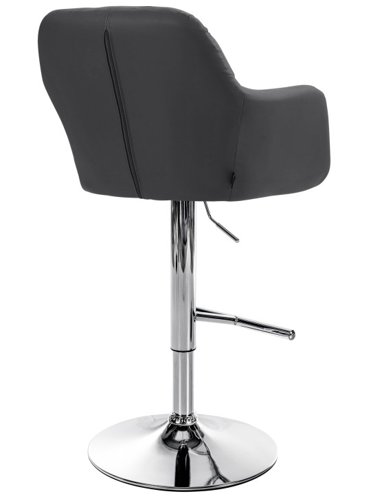 Barová stolička Natoma umelá koža chróm, čierna