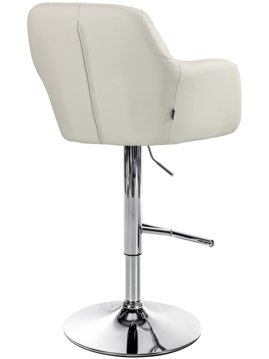 Barová stolička Natoma umelá koža chróm, krémová