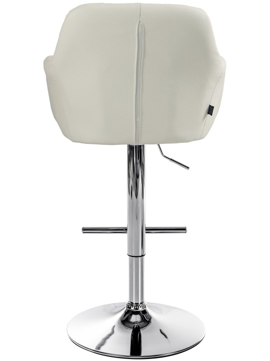 Barová stolička Natoma umelá koža chróm, krémová