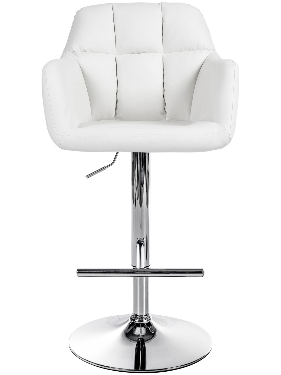 Barová stolička Natoma umelá koža chróm, biela