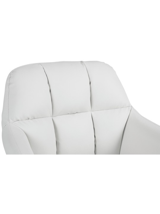 Barová stolička Natoma umelá koža chróm, biela