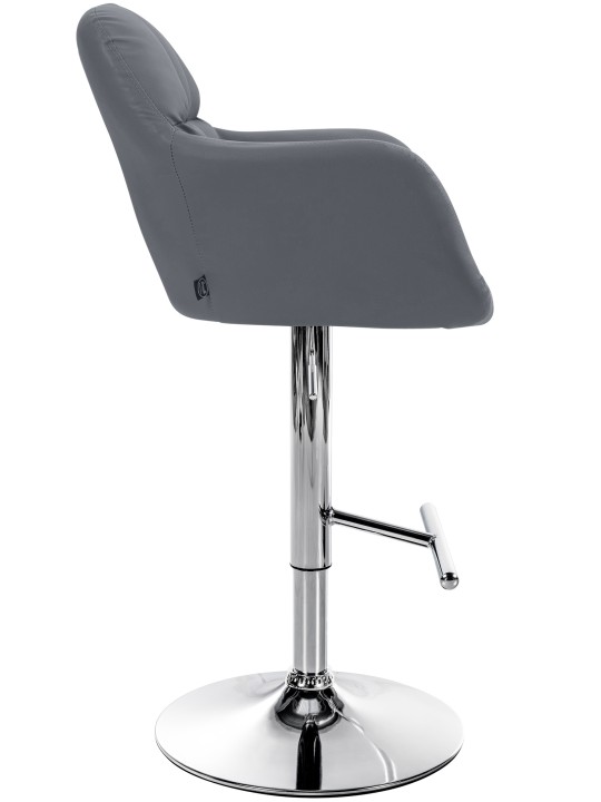 Barová stolička Natoma umelá koža chróm, sivá