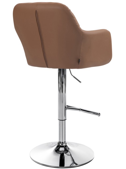 Barová stolička Natoma umelá koža chróm, svetlohnedá