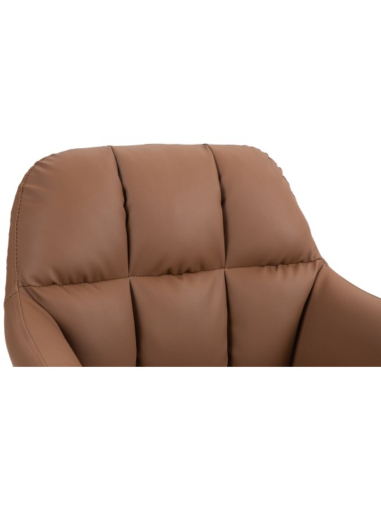 Barová stolička Natoma umelá koža chróm, svetlohnedá