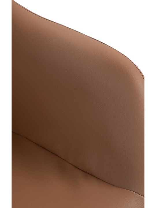 Barová stolička Natoma umelá koža chróm, svetlohnedá