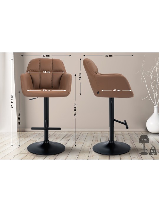 Barová stolička Natoma z umelej kože, svetlohnedá