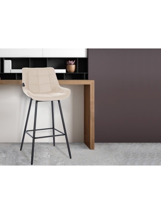 Barová stolička Weston z umelej kože, krémová