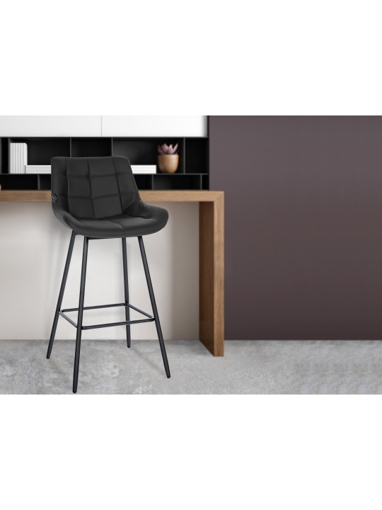 Barová stolička Weston z umelej kože, čierna