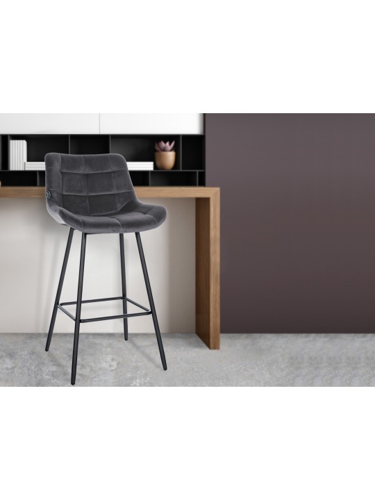 Barová stolička Weston velvet, tmavosivá