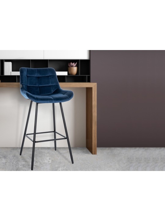Barová stolička Weston velvet, modrá
