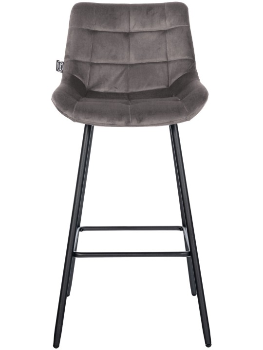 Barová stolička Weston velvet, sivá