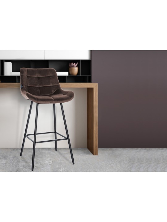 Barová stolička Weston velvet, hnedá