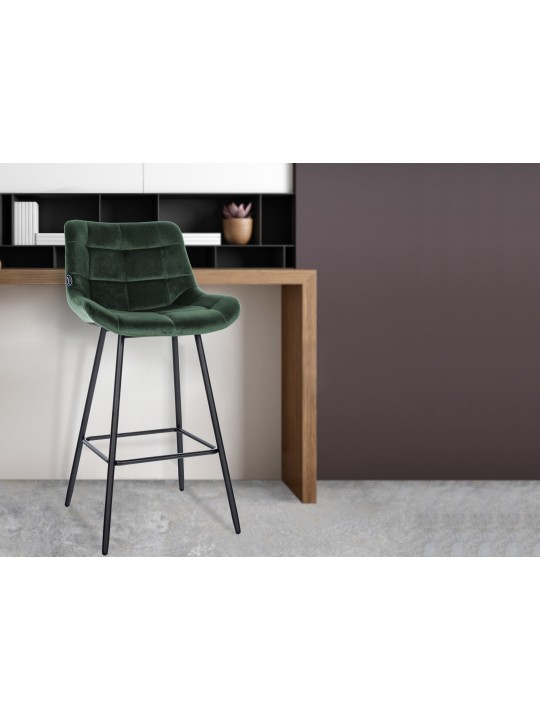 Barová stolička Weston velvet, tmavozelená