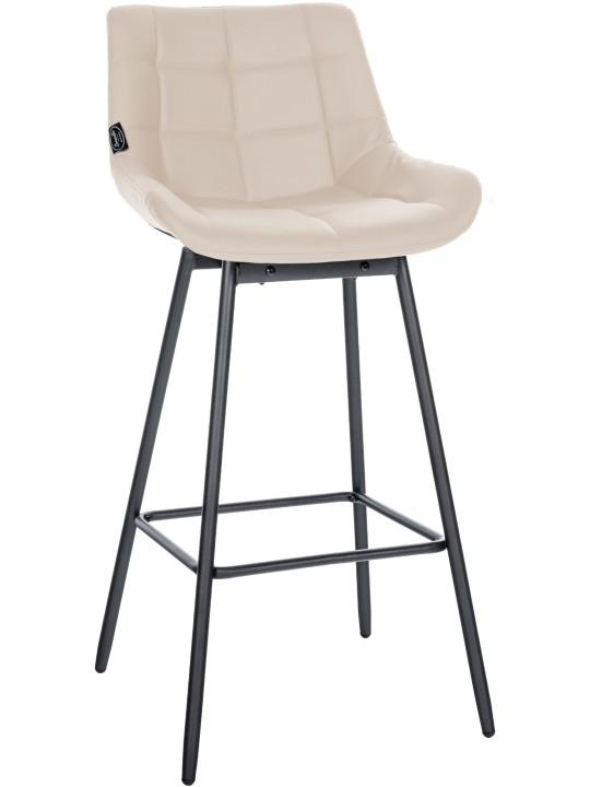 Otočná barová stolička Weston z umelej kože, krémová