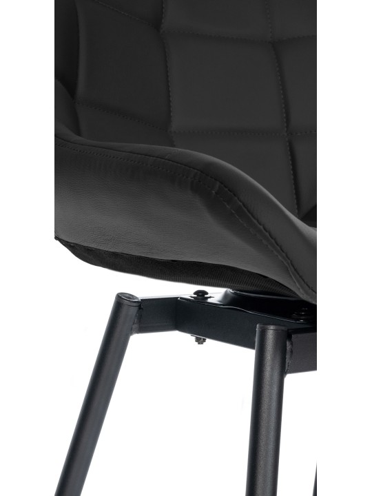 Otočná barová stolička Weston z umelej kože, čierna